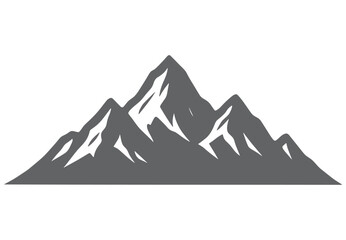 Stylized grey mountain range silhouette peak