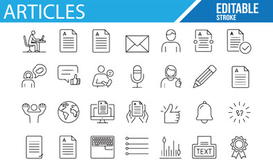 Vector Set of Article, Content, and Writing Icons