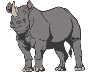 Obraz premium Illustration of a Gray Rhinoceros