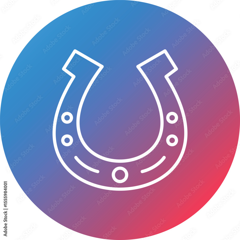 Poster horseshoe line gradient circle background icon