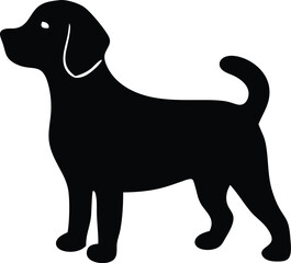 Dog icon black silhouette vector,puppy dog icon illustration