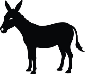 donkey silhouette, donkey silhouette vector illustration 