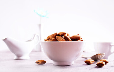 dry breakfast in white bowl