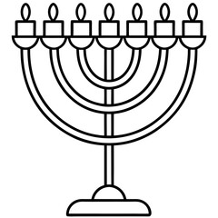 Minimal Menorah Line Art Design
