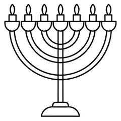 Minimal Menorah Line Art Design