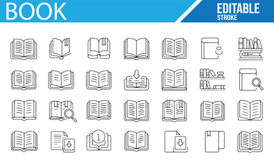 Icons for Books, PDFs, and E-books for Websites and Apps