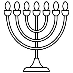 Minimal Menorah Line Art Design