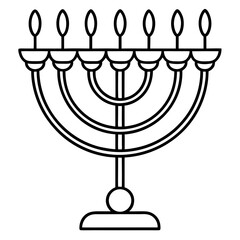 Minimal Menorah Line Art Design