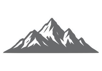 Grey mountain range silhouette with sharp peaks vector