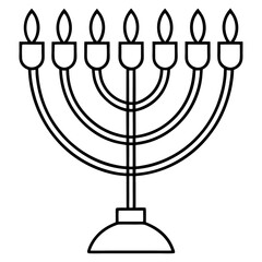 Minimal Menorah Line Art Design