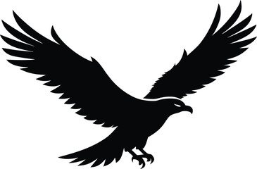 Flying Bald Eagle Silhouette vector, A Bald Eagle icon illustration