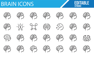 Vector Icons Representing Brain, Neurons, and Creativity