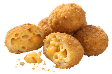 Delicious fried macaroni and cheese balls appetizer isolated on transparent background