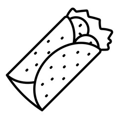 A unique design icon of burrito