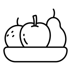 Editable design icon of fruits plate