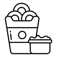 A unique design icon of onion rings