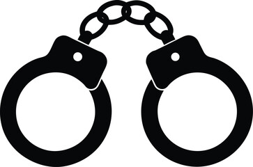 handcuff crime vector illustration, handcuffs icon