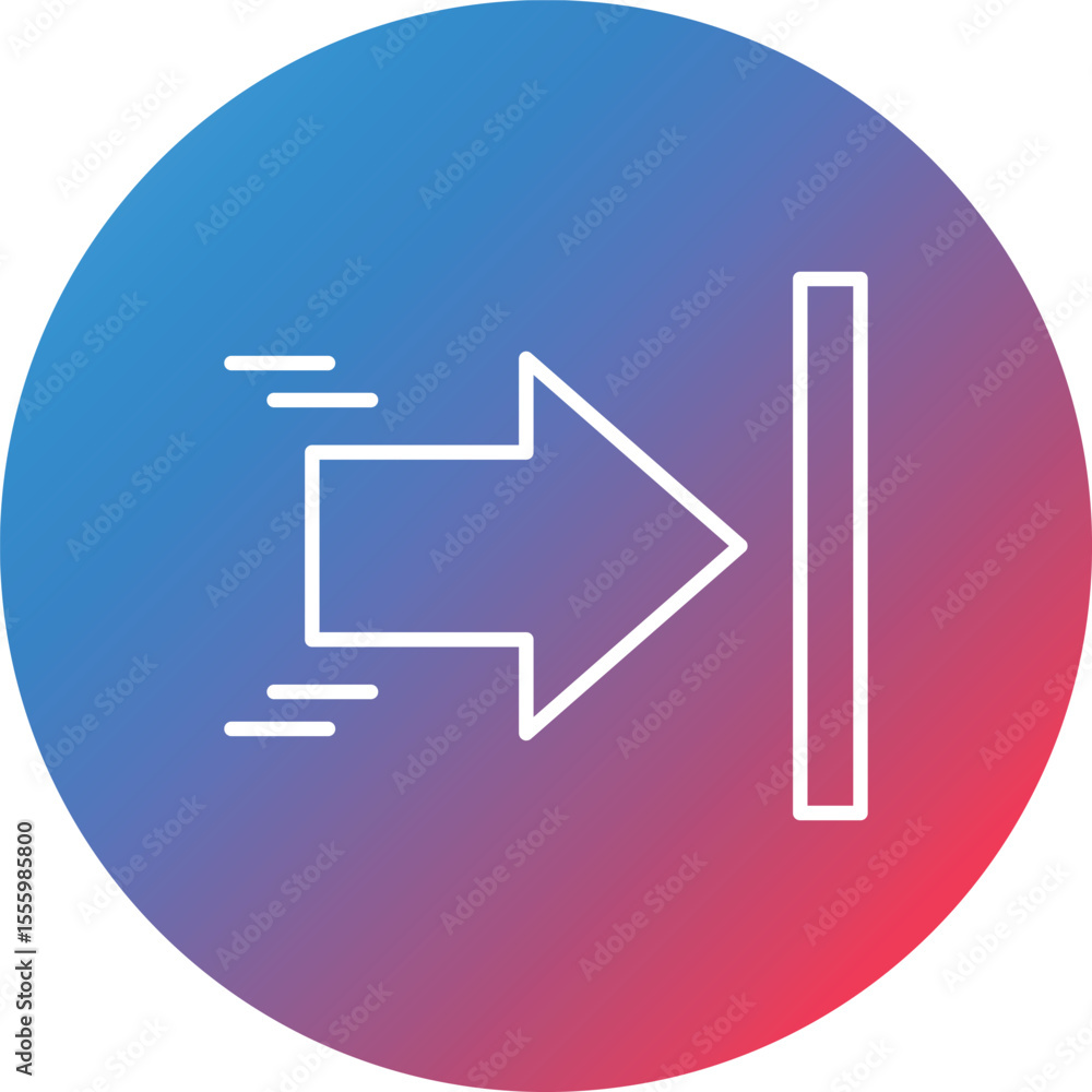 Poster arrow line gradient circle background icon