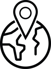 Global location marker icon representing worldwide navigation and travel destinations