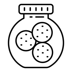 An editable design icon of cookies jar