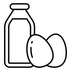 Modern design icon of milk with eggs