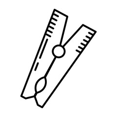 Made in UK Laundry day brightened by a clothespin with a spring vector icon outline style.