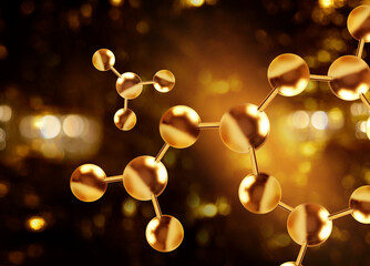 Plakat gold molecule and gold chromosome