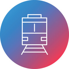 Train Line Gradient Circle Background Icon