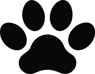 pet paw icon  black silhouette vector