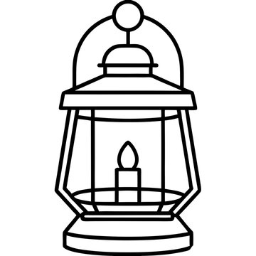black lantern with candle clip art preview