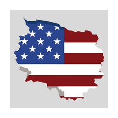 Minimal layered usa flag in abstract paper cut look Vector illustration