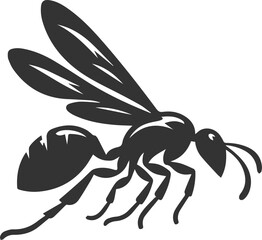 Vector ant silhouette black illustration drawing