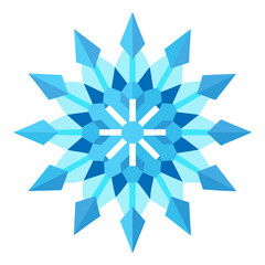 Obraz premium Crystalline Snowflake Mandala with Icy Geometry