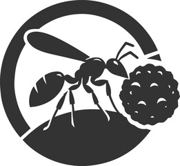 Vector ant silhouette black illustration drawing