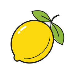 Vector illustration of a lemon outline icon on a white background