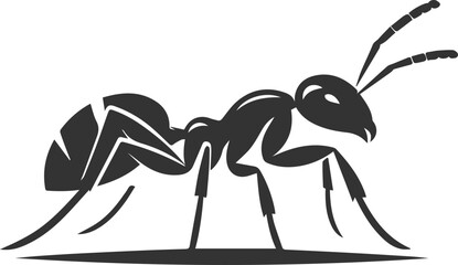 Vector ant silhouette black illustration drawing
