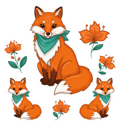 Detailed Fox Illustration Vector Woodland Creature, Hand-Drawn Style, Animal Artwork