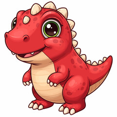 Cartoon Little Dino Vector Smiling Reptile Character Graphic