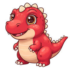 Cute Baby Dinosaur Vector Illustration Friendly Cartoon Dino Art
