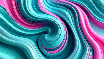 Obraz premium Vibrant Abstract Swirls of Teal and Pink