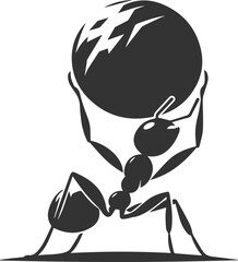 Vector ant silhouette black illustration drawing