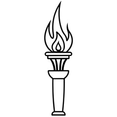 Minimalist Liberty Torch Line Icon