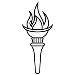 Minimalist Liberty Torch Line Icon