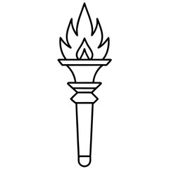 Minimalist Liberty Torch Line Icon