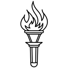 Minimalist Liberty Torch Line Icon