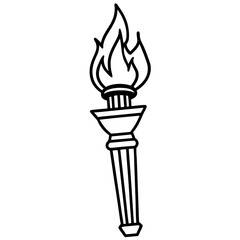 Minimalist Liberty Torch Line Icon