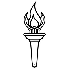 Minimalist Liberty Torch Line Icon