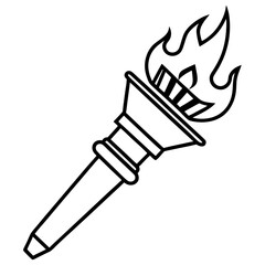 Minimalist Liberty Torch Line Icon
