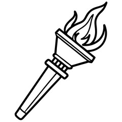 Minimalist Liberty Torch Line Icon