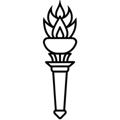 Minimalist Liberty Torch Line Icon